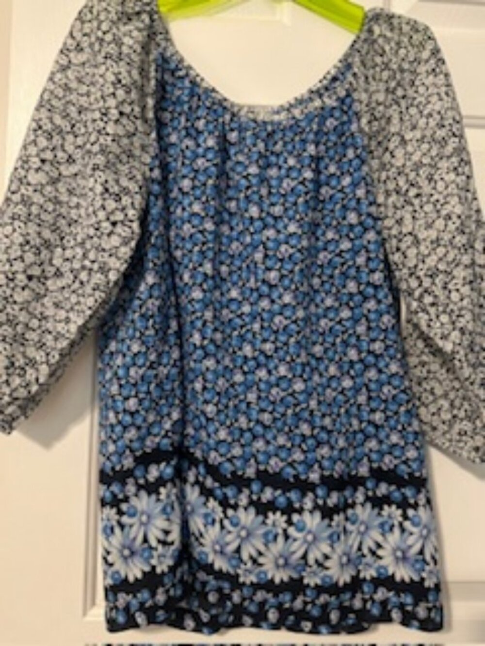 Esme & Esyllte Semi-Sheer floral blouse Sz L